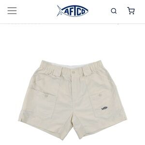 AFTCO original fishing shorts size 30 natural and turquoise